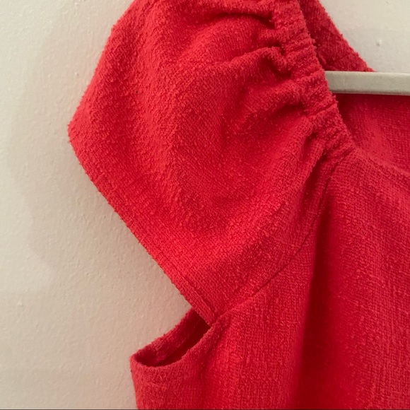 Madewell Texture and Thread Button Front Red Top Size Medium - Picture 5 of 9